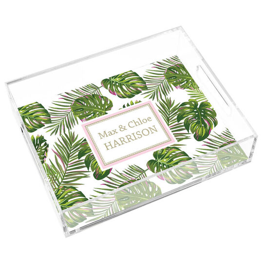 Palm Leaves Lucite Tray